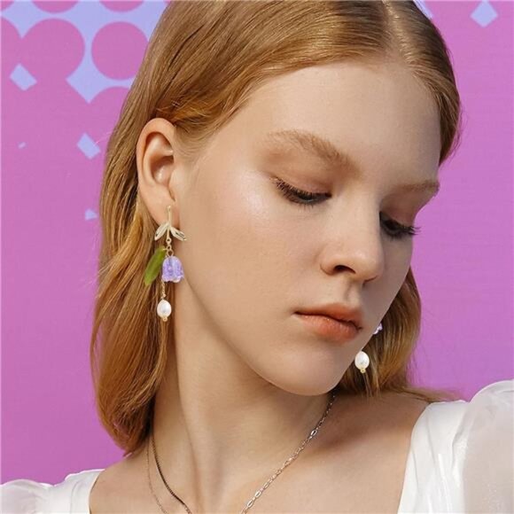 Simple Elegant Earrings – Minimalist Gold Dangle Earrings - Picture 2 of 5